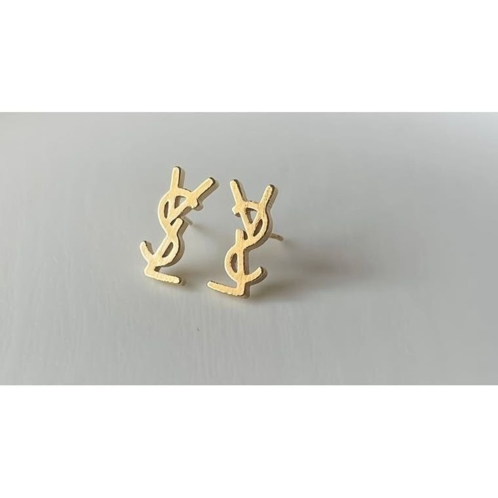 Designer inspired Gold Stud Earrings 18K‎ gold-plated over stainless steel